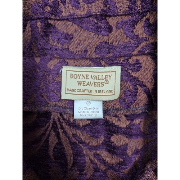 Boyne Valley Weavers Ireland  Plum Brocade Tapestry Blazer jacket Sz 3X - Picture 5 of 6